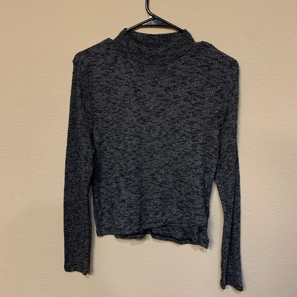 Charlotte Russe Grey Cropped Turtleneck